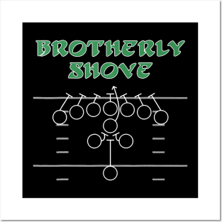 Brotherly Shove Football Mom Funny Football Fan Vintage Posters and Art